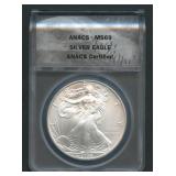 2008 ASE Silver Eagle ANACS MS 69