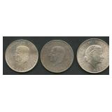 (1.95 ozt TW) 3- Mixed Foreign Coins .720 Silver