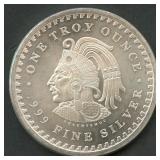 Aztec Calendar .999 Silver Round 1 ozt