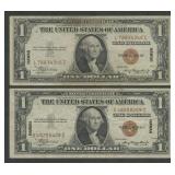 2- 1935A $1 Silver Certificates Hawaii FR-2306