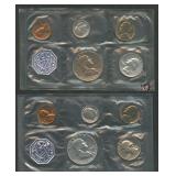 2- 1962 Proof Sets - 5 Coin Sets