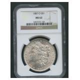 1887-O Morgan Silver Dollar NGC MS 62