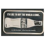 Coca Cola .999 Silver Bar 1 ozt