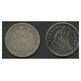 1850-O and 1857 Seated Liberty Half Dimes