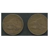 1857 and 1858 Flying Eagle Cents