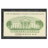 Low Numbered Uncirculated $20 Note FR-2083C