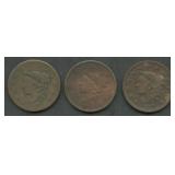3- 1837 Coronet Head Large Cents