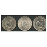 (2.72 ozt TW) 3- South Africa Crowns .500 Silver