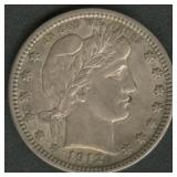 1912 Liberty Head Barber Quarter