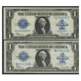 2- 1923 $1 Silver Certificates Blue Seal FR-237