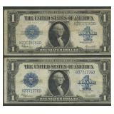 2- 1923 $1 Silver Certificates Blue Seal FR-237