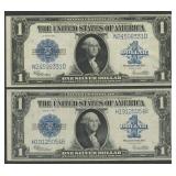 2- 1923 $1 Silver Certificates Blue Seal FR-237