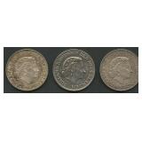 (1.44 ozt TW) 3- Netherlands 2.5 G .720 Silver