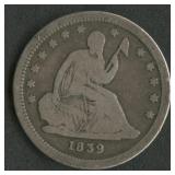 1839 Seated Liberty Quarter