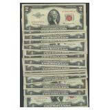 25- Mixed 1953 and 1963 $2 Legal Tender Notes