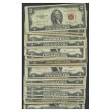 50- Mixed 1953 and 1963 $2 Legal Tender Notes