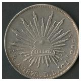 Mexico 1870 8 Reales .903 Silver 27.1 grams