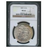 1887-O Morgan Silver Dollar NGC MS 62