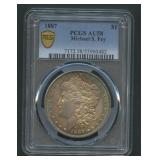 1887 Morgan Silver Dollar PCGS AU 58