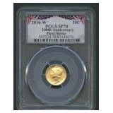 2016-W Gold Mercury Dime 100th PCGS SP70