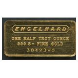 Engelhard .999 Gold Bar 0.5 ozt