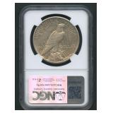 1921 Peace Silver Dollar High Relief NGC AU 55