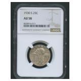 1930-S Standing Liberty Quarter NGC AU 58