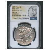2021 Peace Silver Dollar High Relief NGC MS 70