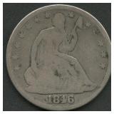 1846-O Med Date Seated Liberty Half Dollar