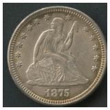 1875 Seated Liberty Quarter