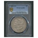 1889-CC Morgan Silver Dollar PCGS AU50 *KEY*