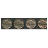 4- Mixed Buffalo Nickels  AU/BU