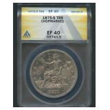 1875-S Trade Silver Dollar ANACS EF40 Details