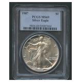 1987 ASE Silver Eagle PCGS MS 69