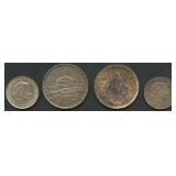 4- Mixed Foreign Coins .720 Silver