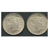 2- 1923 Peace Silver Dollars VAM-3 (?)