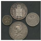 4- Mixed Foreign Coins .900 Silver