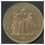 1975 France 'Hercules' 50 Francs .900 Silver