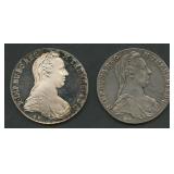 (1.8 ozt TW) 2- Austria 1780 1 Thalers .833 Silver