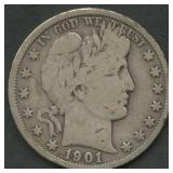 1901-S Liberty Head Barber Half Dollar