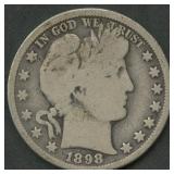 1898-O Liberty Head Barber Half Dollar