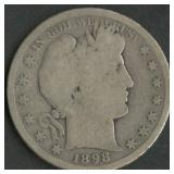 1898-S Liberty Head Barber Half Dollar