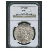 1887-O Morgan Silver Dollar NGC MS 62