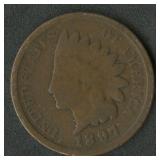 1897 '1 in Neck' Indian Head Cent