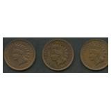3- 1909 Indian Head Cents