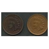 2- 1888 Indian Head Cents