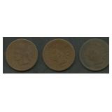3- 1876 Indian Head Cents