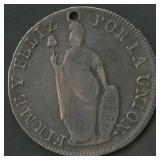 1836 Peru 8 Reales .903 Silver 27.07g
