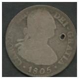 1805 Mexico 2 Reales .896 Silver .195 ASW