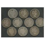 10- Mixed S-Mint Liberty Head Barber Dimes